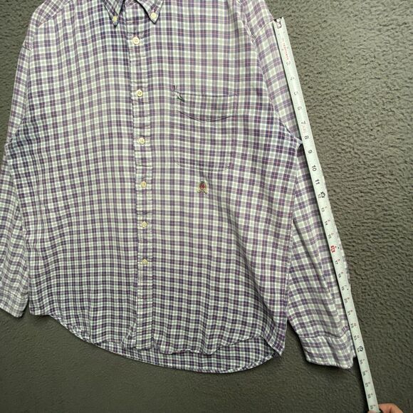Vintage 90s Tommy Hilfiger Button Shirt Mens XL Check Lightweight Flannel - Picture 15 of 16